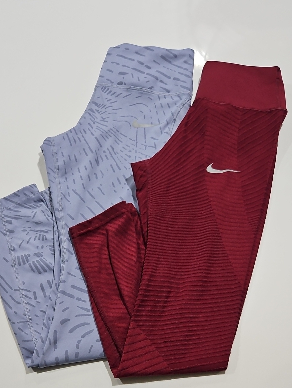 Nike Leggings — Lavender & Burgundy Pair Sz Small Petite  7/8 Length
